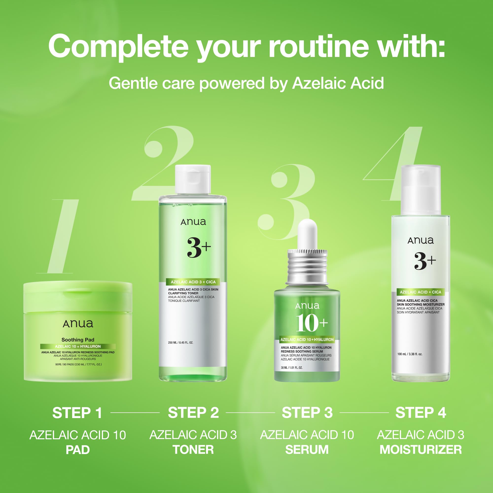 Anua Azelaic Acid 10 Hyaluron Redness Soothing Serum, 1.01 fl oz | Facial Serum for Blemish-Prone & Oily-Prone Skin, Lightweight & Hydrating Blemish Care, Hyaluronic Acid, Korean Skincare