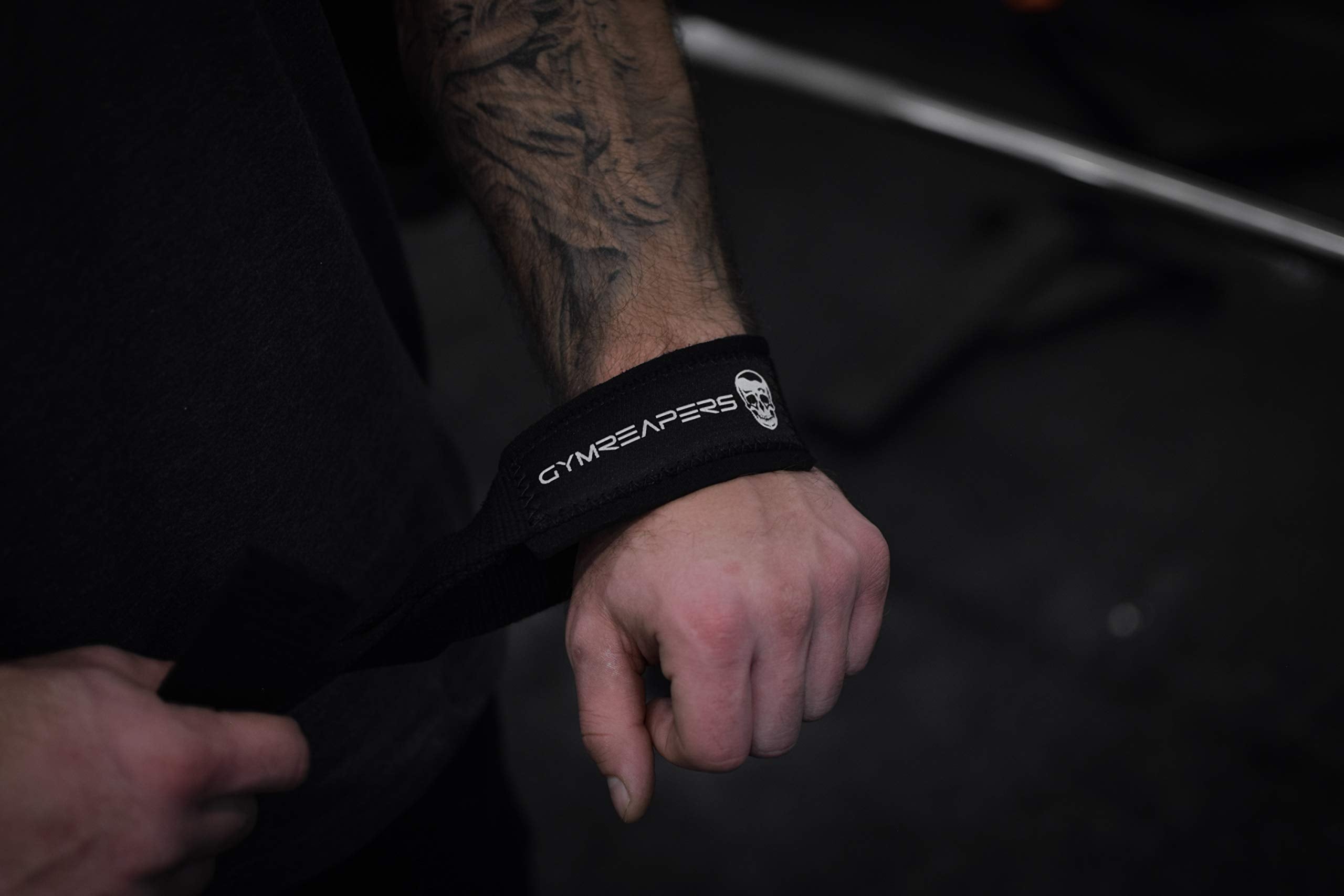 Buy now Gymreapers Lifting Wrist Straps for Weightlifting, Bodybuilding, Powerlifting, Strength Training, & Deadlifts - Padded Neoprene with 18 inch Cotton at indiglob india