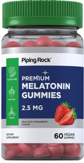 Piping Rock Melatonin Gummies 2.5 mg | 60 Count | Strawberry Flavor Gummy