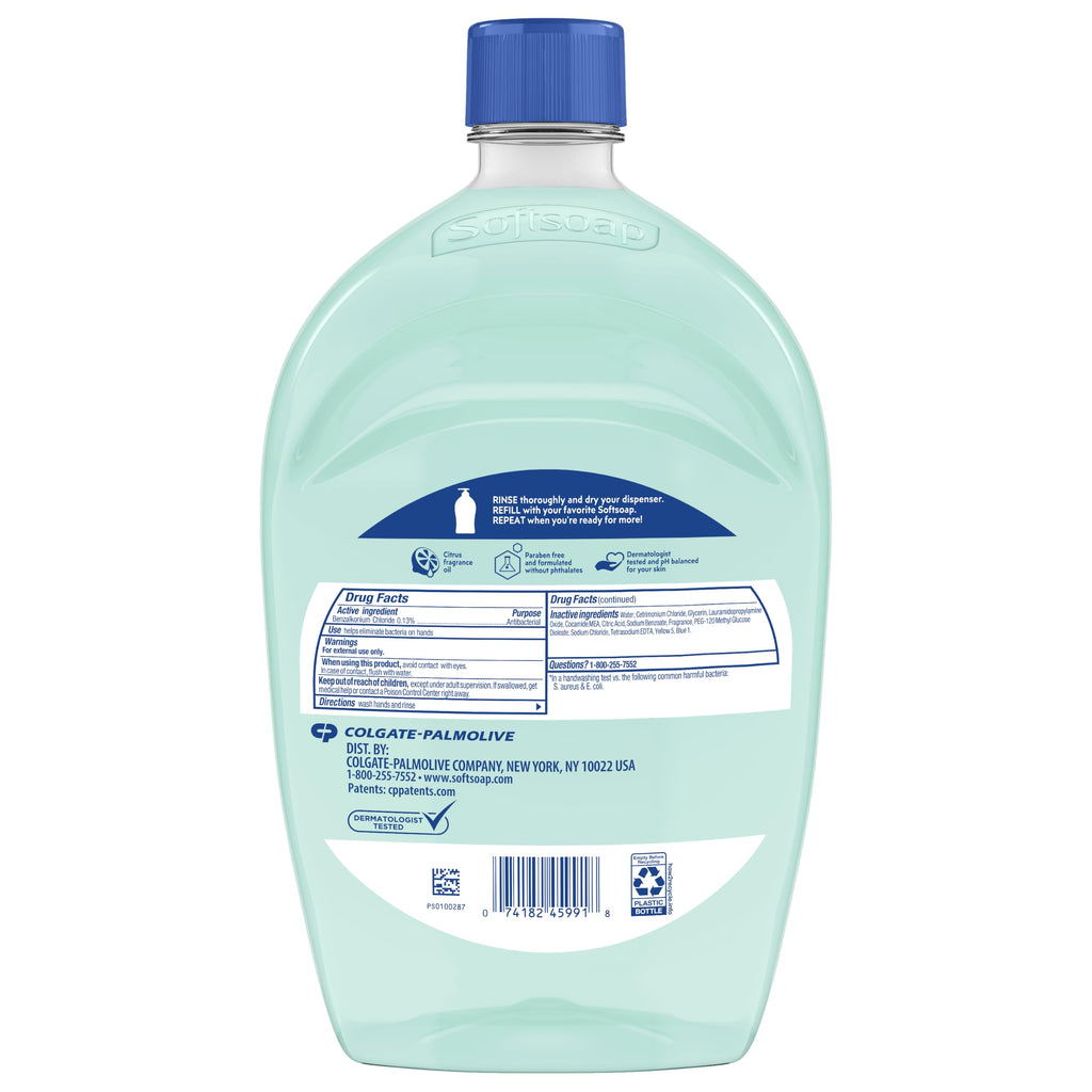 Softsoap Antibacterial Hand Soap Refill, Fresh Citrus Scent, 50 fl oz