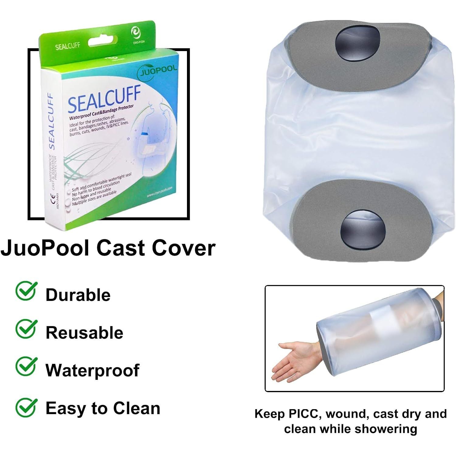 Buy now PICC Line Shower Cover, PICC Line Covers for Upper Arm, Reusable Waterproof Arm Cast Sleeve for Shower, IV Protector for Bath(Weight < 185lbs) at indiglob india
