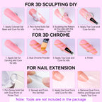 Makartt 3D Gel Nail Art, Clear Non-Sticky 4-in-1 Glux Gel | For Molding, Carving, Shaping, Raised Designs and Nail Extension, UV/LED Cure, Home DIY and Professional Nail Art, 15g