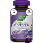 Nature's Way Sambucus Kids Elderberry Immune Gummies, Ages 2+, 60 ct | Daily Immune Support Gummy with Black Elderberry Extract, Vitamin C and Zinc, for Children Ages 2+*