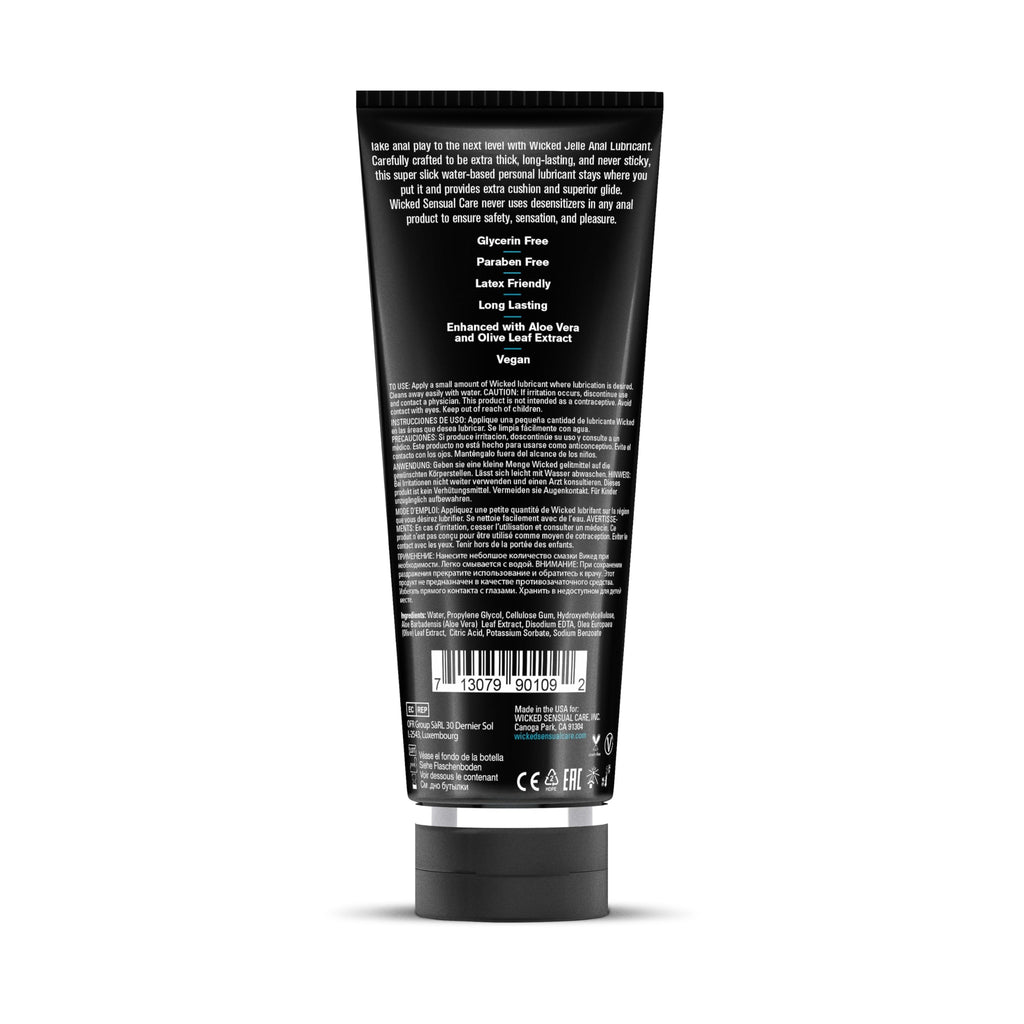 Wicked Jelle Water-Based Anal Lubricant 8oz - Personal Gel Lube