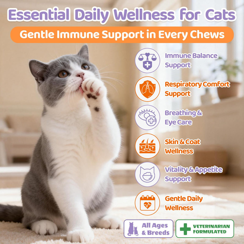 Lysine for Cats Treats for Immune Support with Colostrum, Omega-3, 500ct