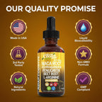 Clean Nutra Organic Maca Root Liquid Drops with Ashwagandha, Fenugreek, Beet Root and L-Arginine Liquid Multivitamin for Women and Men - Adapto Drive