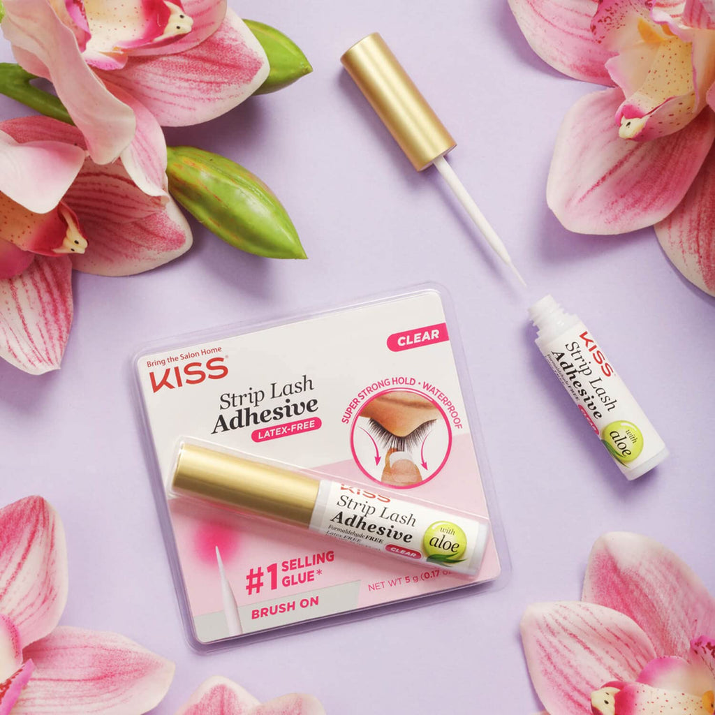 Buy now KISS Lash Adhesive, Lash Glue, 24hr Strip Eyelash Adhesive, Clear, Includes Lash Adhesive, Long Lasting Wear, Can Be Used with Strip Lashes and Lash Clusters at indiglob india