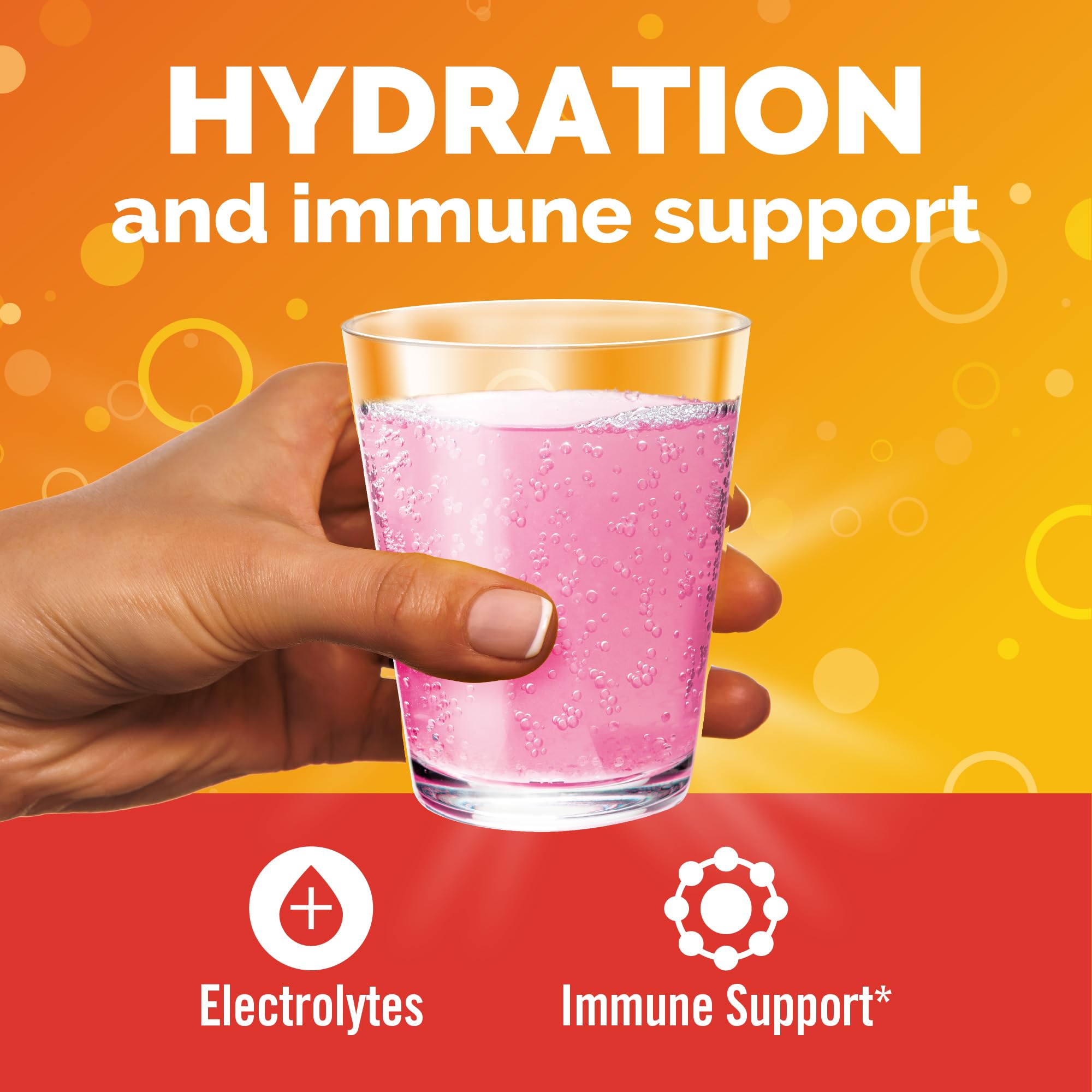 Emergen-C Hydration+ Vitamin C Sports Drink Mix, Raspberry, 18 Packets | Electrolytes for Hydration, 75% Less Sugar, Non-GMO, Vitamin C, Zinc and Manganese, Sports Formula