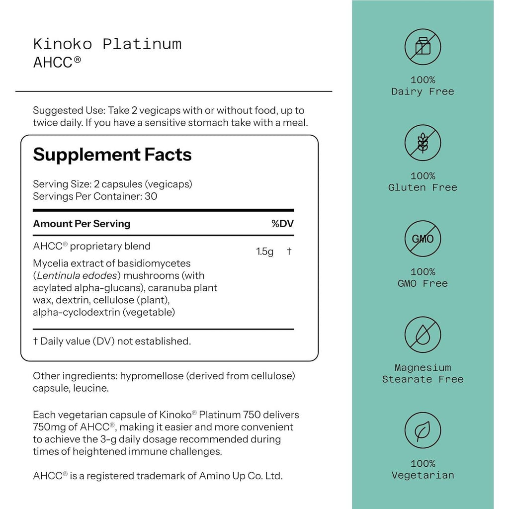 Buy now Quality of Life Premium Kinoko Platinum AHCC Herbal Supplement, 750mg per Capsule, for Immune Support, Liver Function, Maintains Natural Killer Cell Activity, Pack of 1, 60 Veggie Capsules at indiglob india
