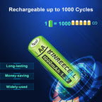 Rechargeable Solar AA 1000mAh Batteries for Outdoor Solar Lights