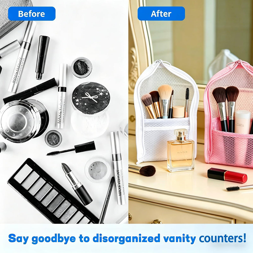 Standing Makeup Bag, Waterproof Foldable Travel Toiletry Bag, 2 Pack