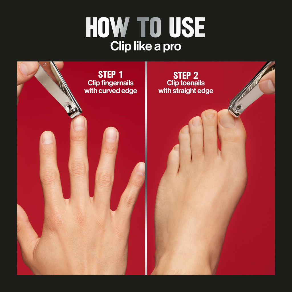 Buy now Revlon Dual-Ended Nail Clipper for Men, Straight and Curved Edges, for Fingernail and Toenail Trimming, Stainless Steel, 1 Count at indiglob india