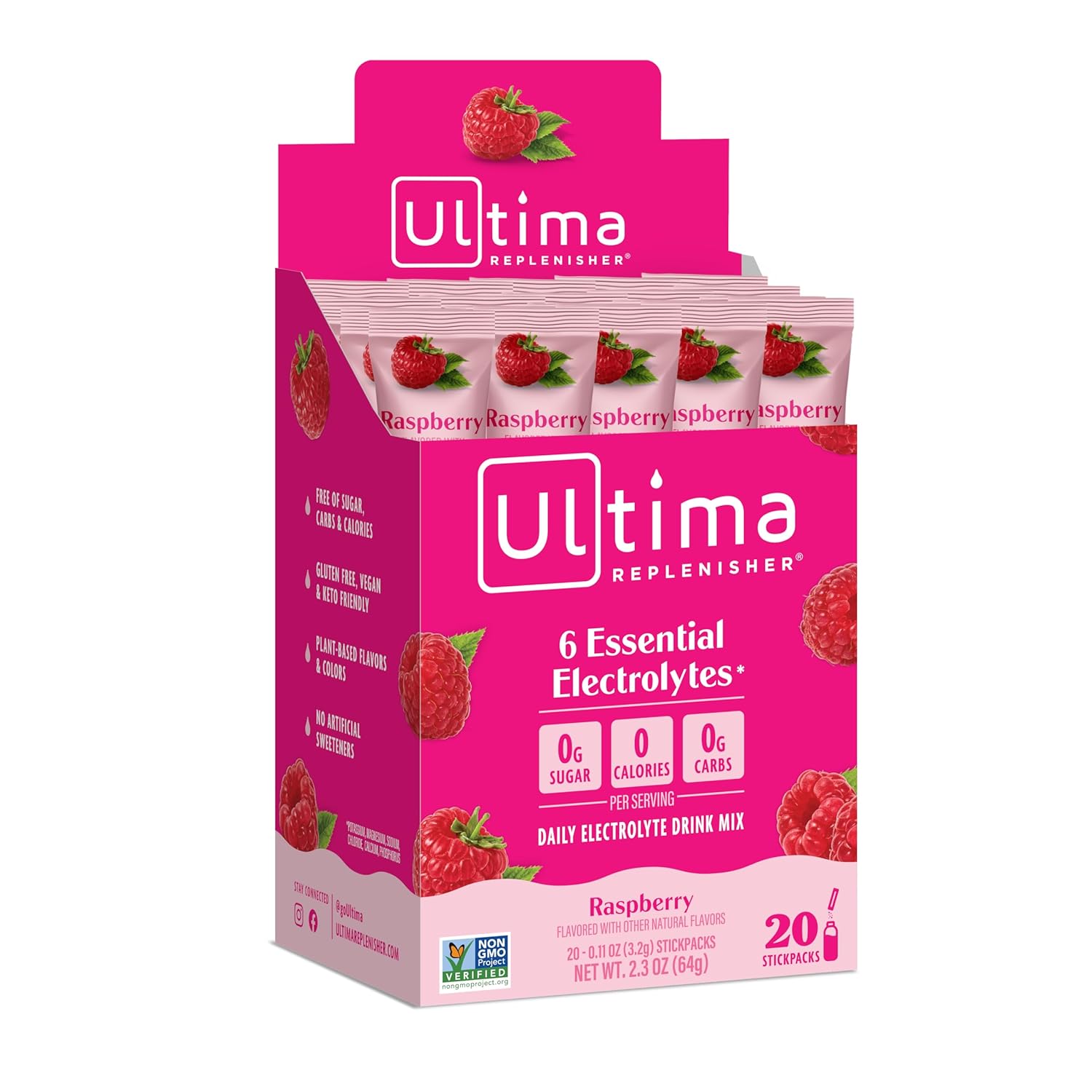 Buy now Ultima Replenisher Hydrating Electrolyte Powder, Grape, 20 Count Box, no Sugar, no Carbs, no Calories, Keto, Gluten-Free, Non-GMO, Vegan Raspberry at indiglob india
