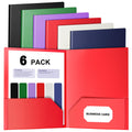 Plastic Pocket Folders, 6 Assorted Colors Folders with Pockets Letter Size