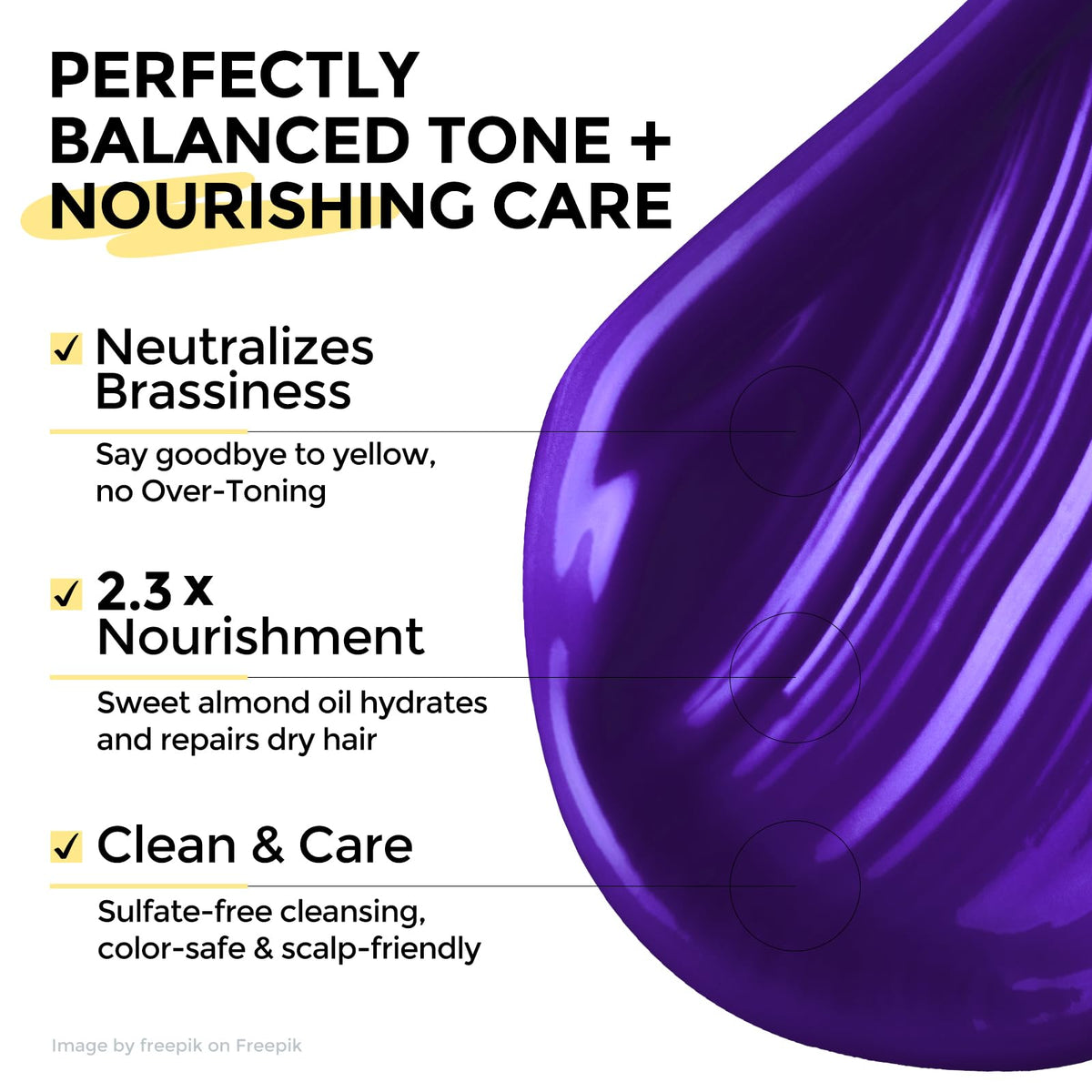 COLORLOMO Bye Bye Yellow Purple Shampoo, Neutralizes Brass & Yellow Tones