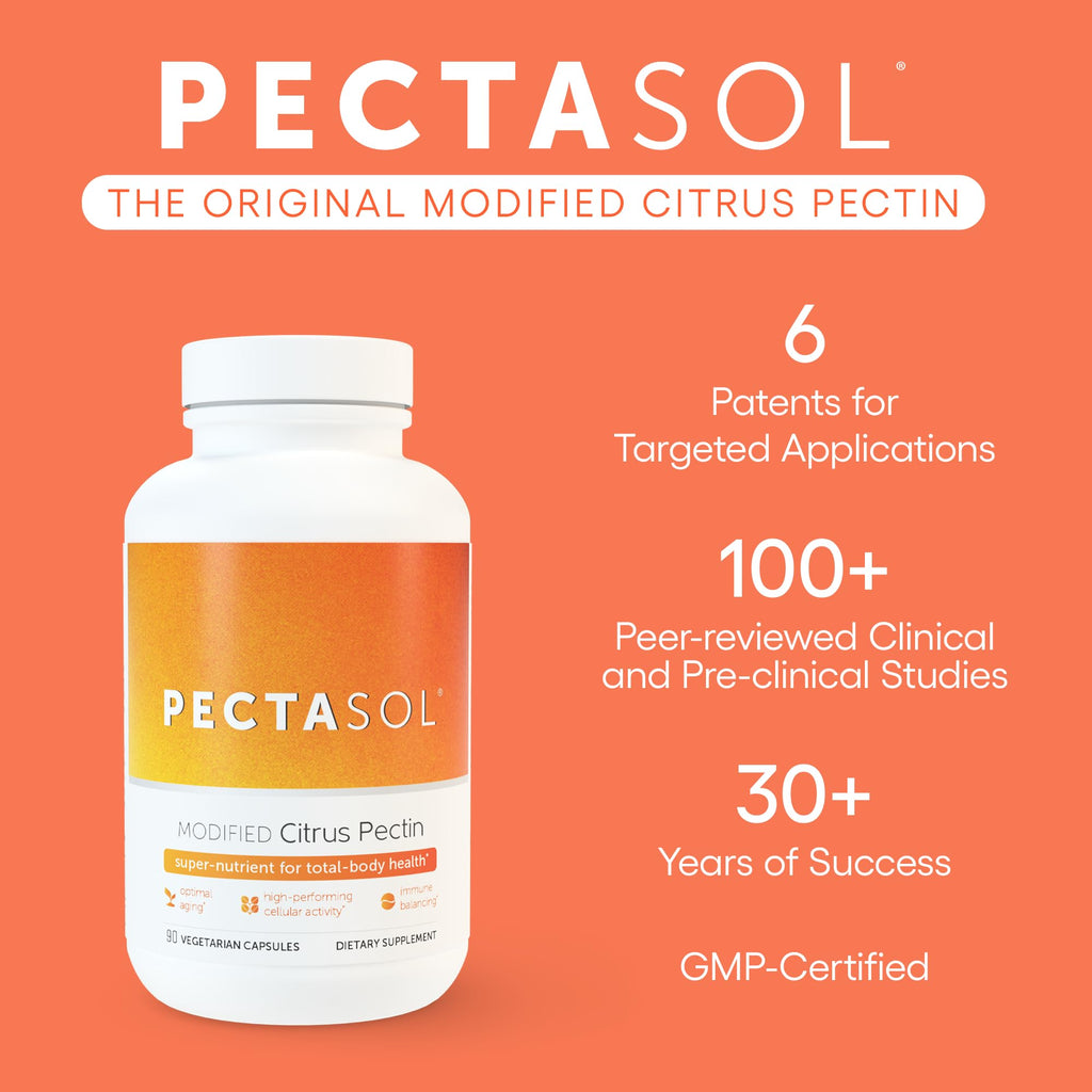 PectaSol Modified Citrus Pectin – 90 Capsules – Total-Body Health Supplement to Support the Heart, Immune System, Inflammation Response & Healthy Aging + Maintain Healthy Galectin-3 Levels