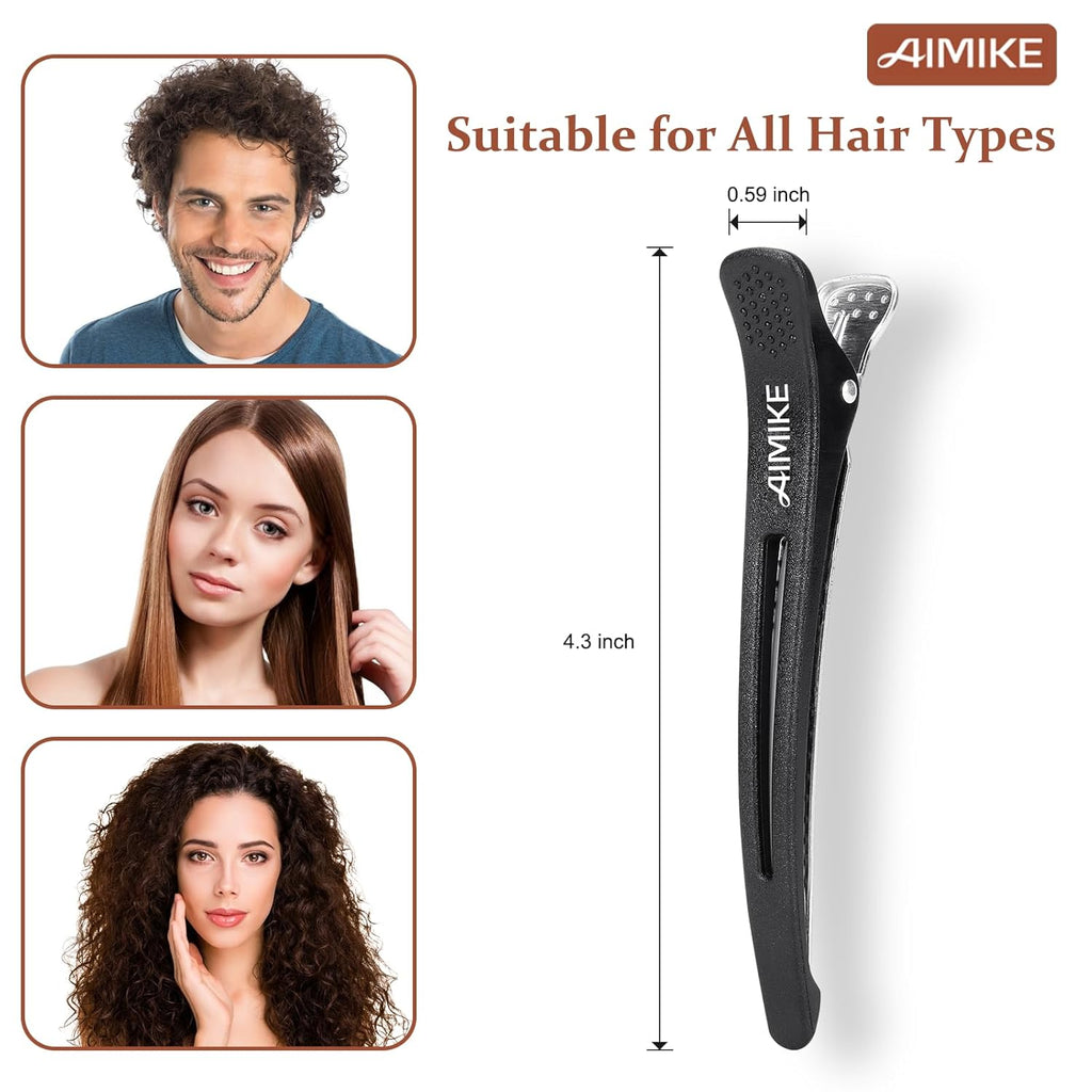 Buy now AIMIKE Hair Styling and Sectioning Accessories - 12 Pack Non-Slip Silicone Hair Clips for Thick and Thin Hair, Professional Salon Quality at indiglob india