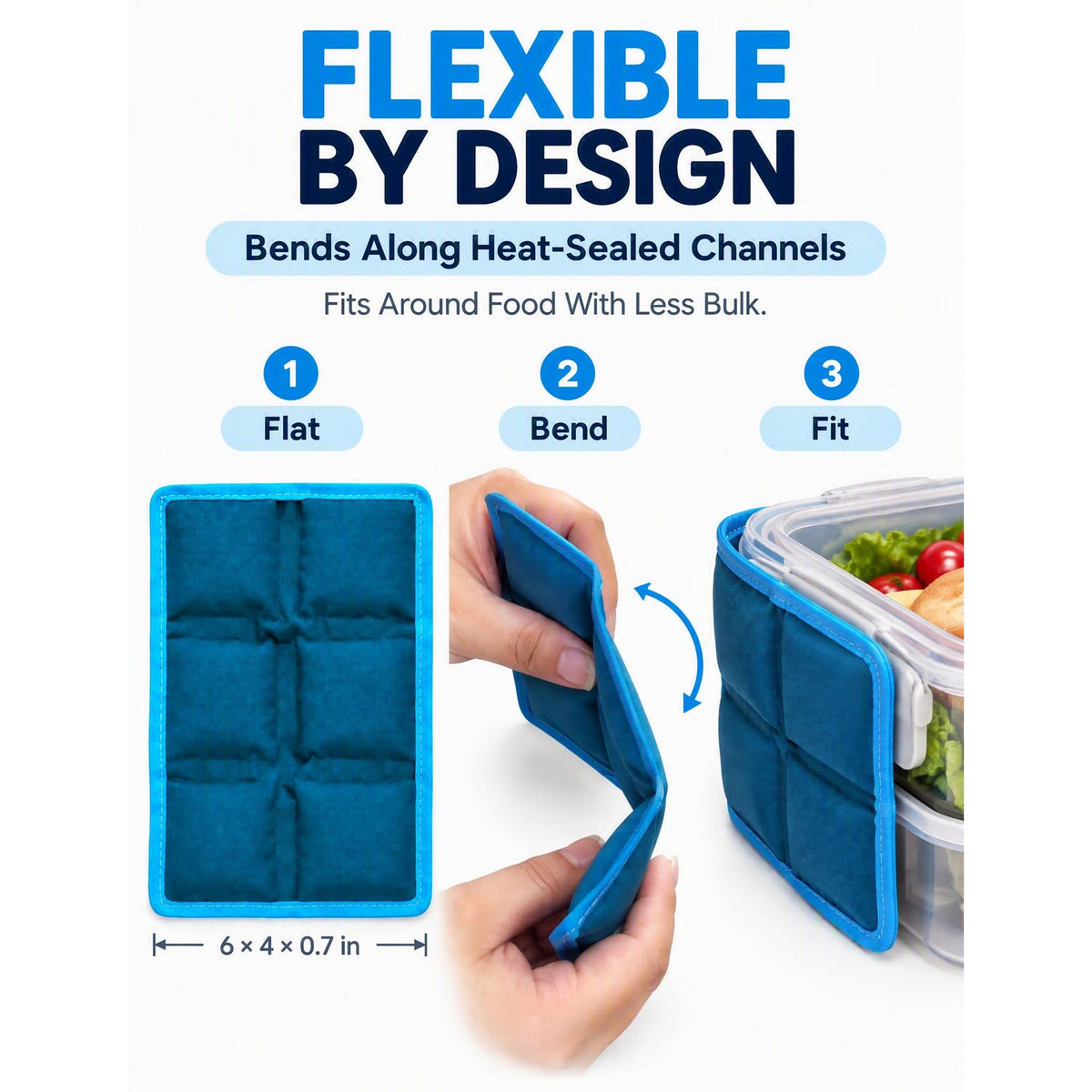 aadsioahd 4 Pack Ice Packs for Lunch Boxes, Slim Reusable Freezer Packs