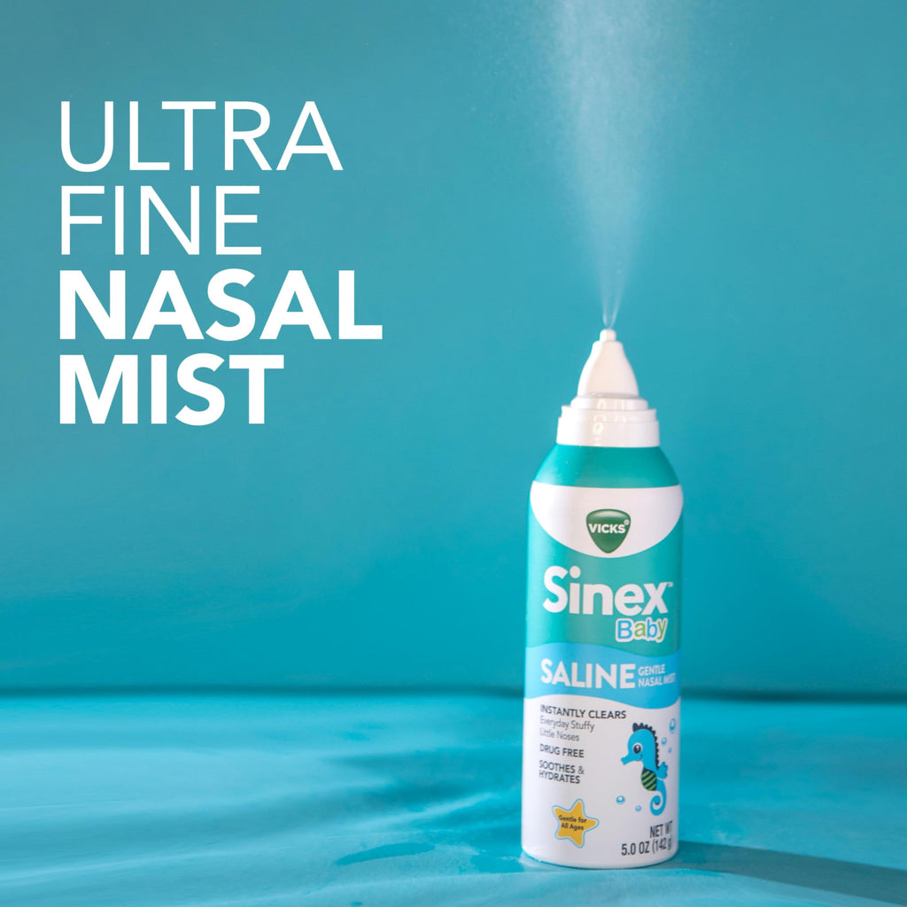 Buy now VICKS Sinex Baby Saline Nasal Spray, Drug Free Gentle Nasal Mist, Instantly Clears Everyday Stuffy Little Noses, Soothes & Hydrates, Safe For Daily Use, Gentle For All Ages, 5 OZ x 2 at indiglob india