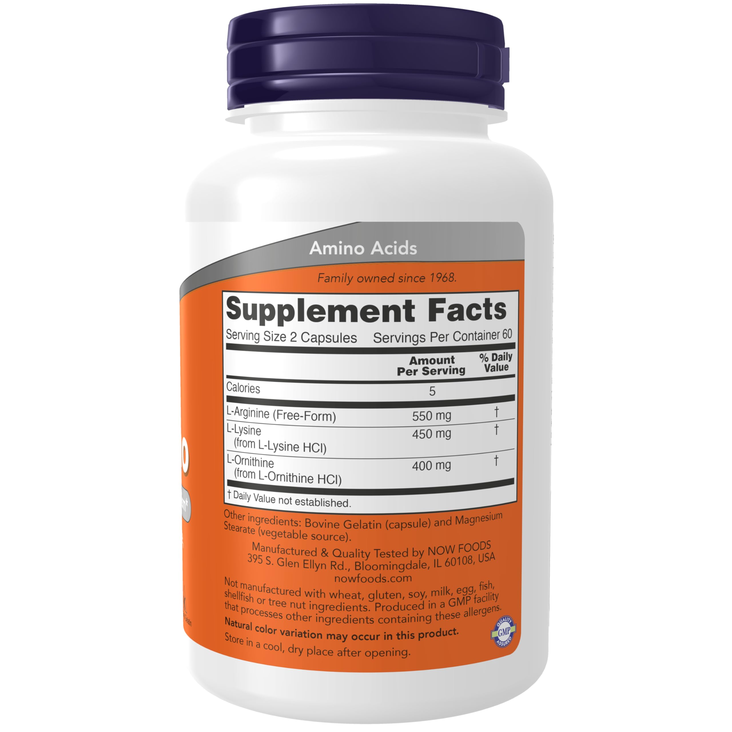 Buy now NOW Foods Supplements, Tri-Amino with L-Arginine, L-Ornithine, L-Lysine, Supports Protein Metabolism*, 120 Capsules at indiglob india