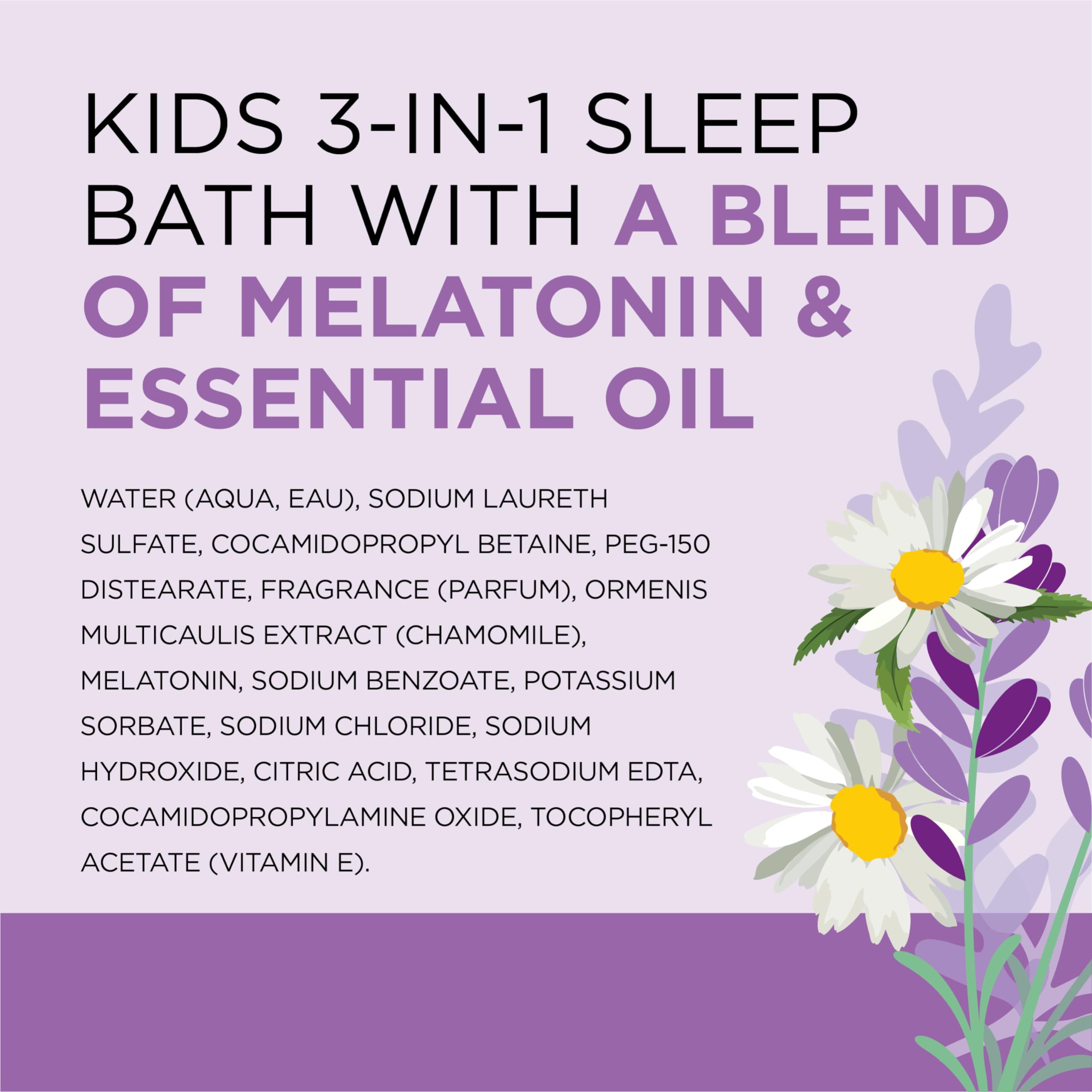 Dr Teal's Kids 3-in-1 Sleep Bubble Bath, Body Wash & Shampoo with Melatonin & Essential Oil, Lavender Scent, 20 fl oz (Pack of 3)