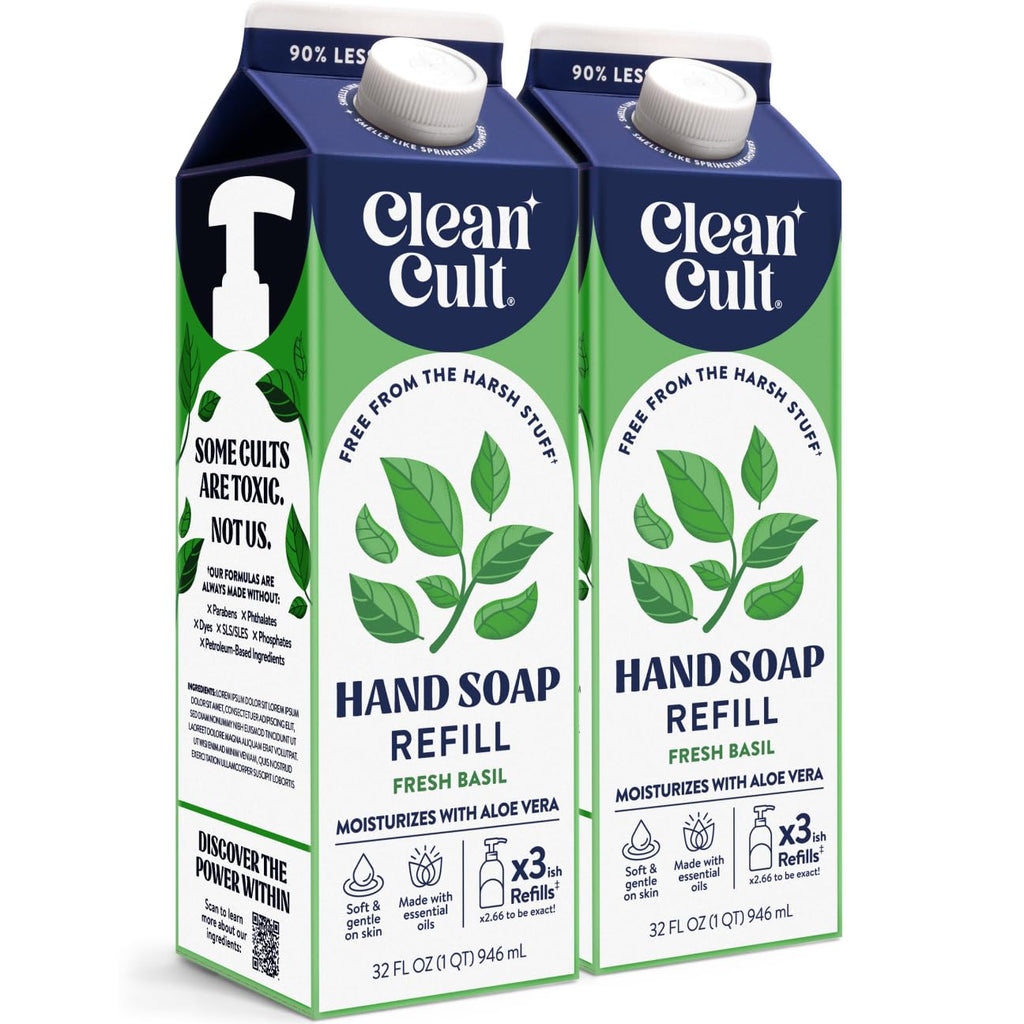 Buy now Cleancult Liquid Hand Soap Refills - Moisturizes Dry & Sensitive Skin - Made with Aloe Vera & Lavender Essential Oils - Wild Lavender - Eco Friendly - Paper-Based Packaging - 32 oz/2 Pack at indiglob india