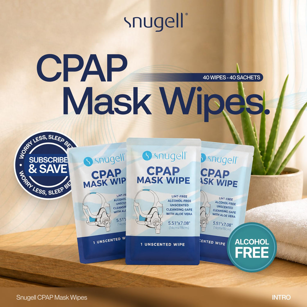 Snugell Unscented Individual CPAP Mask Wipes – Travel-Friendly 40-Pack– Lint & Alcohol-Free,Skin-Safe with Aloe Vera– Perfect for Convenient, Hassle-Free Cleaner & Sanitizer of CPAP Masks & Equipment