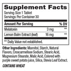 OLLY Sleep Fast Dissolves, 3mg Melatonin, Lemon Balm- 30 Count