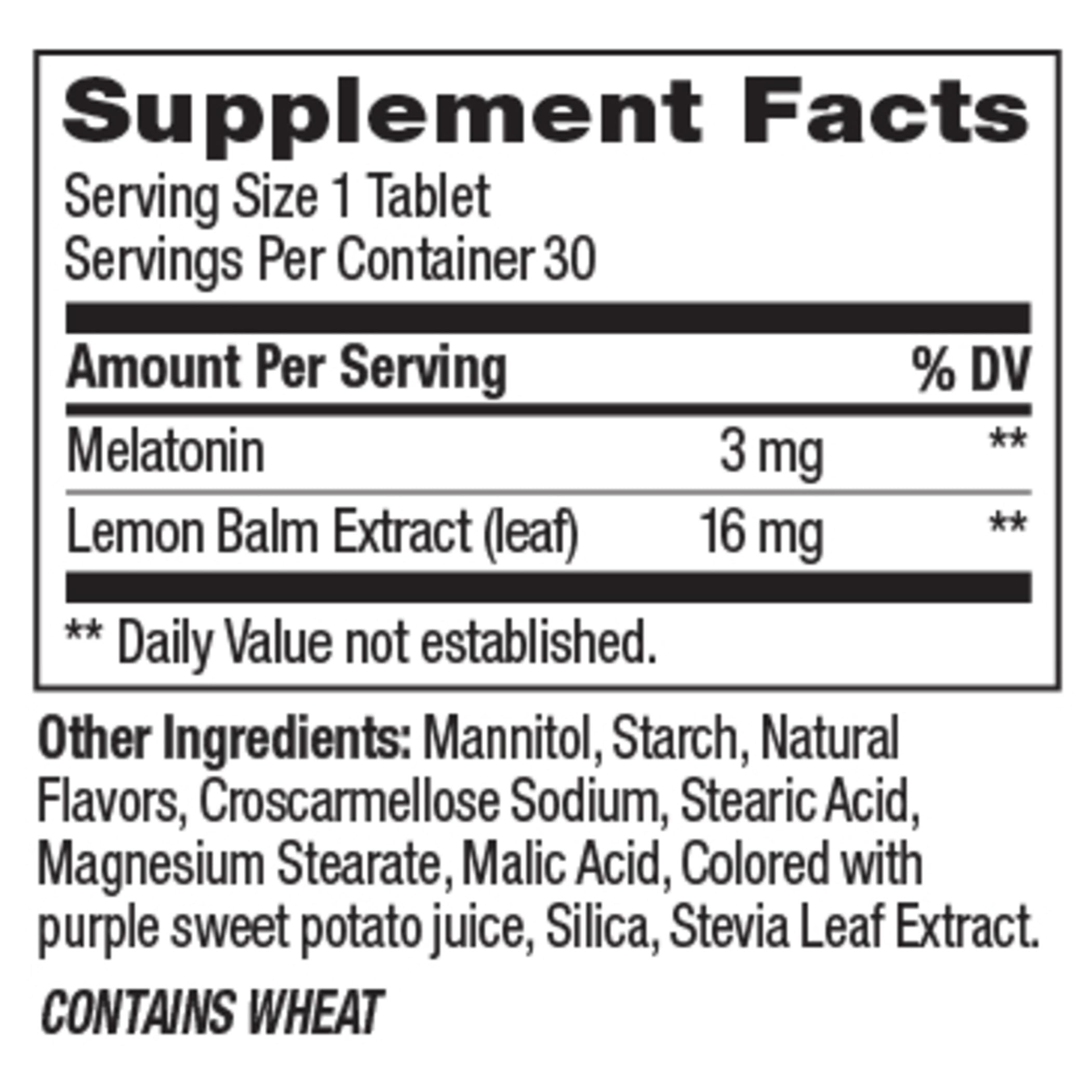 OLLY Sleep Fast Dissolves, 3mg Melatonin, Lemon Balm- 30 Count