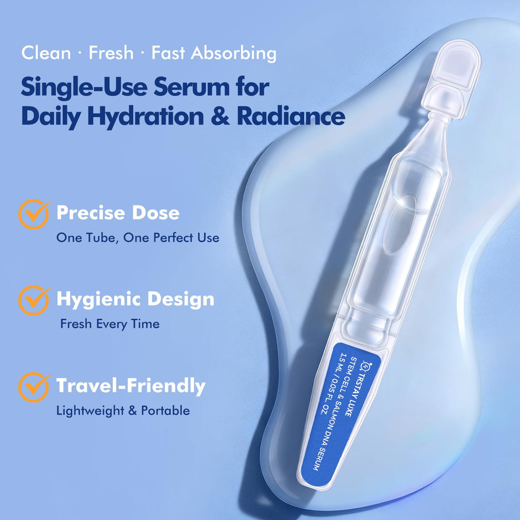 Salmon DNA PDRN Serum – Microneedling Aftercare Anti-Aging Face Serum with Peptides & Hyaluronic Acid – 1.5 mL × 30 Vials, Korean Skincare Formula