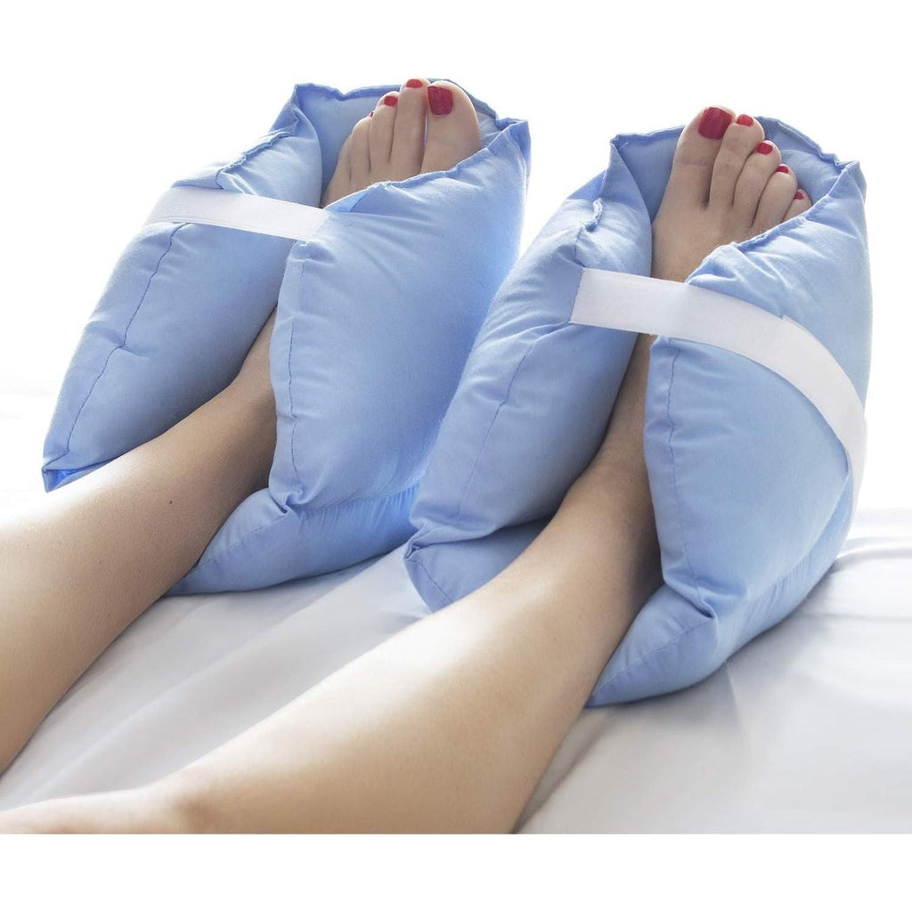 Buy now DMI Heel Cushion Protector Pillow to Relieve Pressure from Sores and Ulcers, Foot Pillow, FSA HSA Eligible, Adjustable in Size, Blue, White, Sold as a Set of 2 at indiglob india