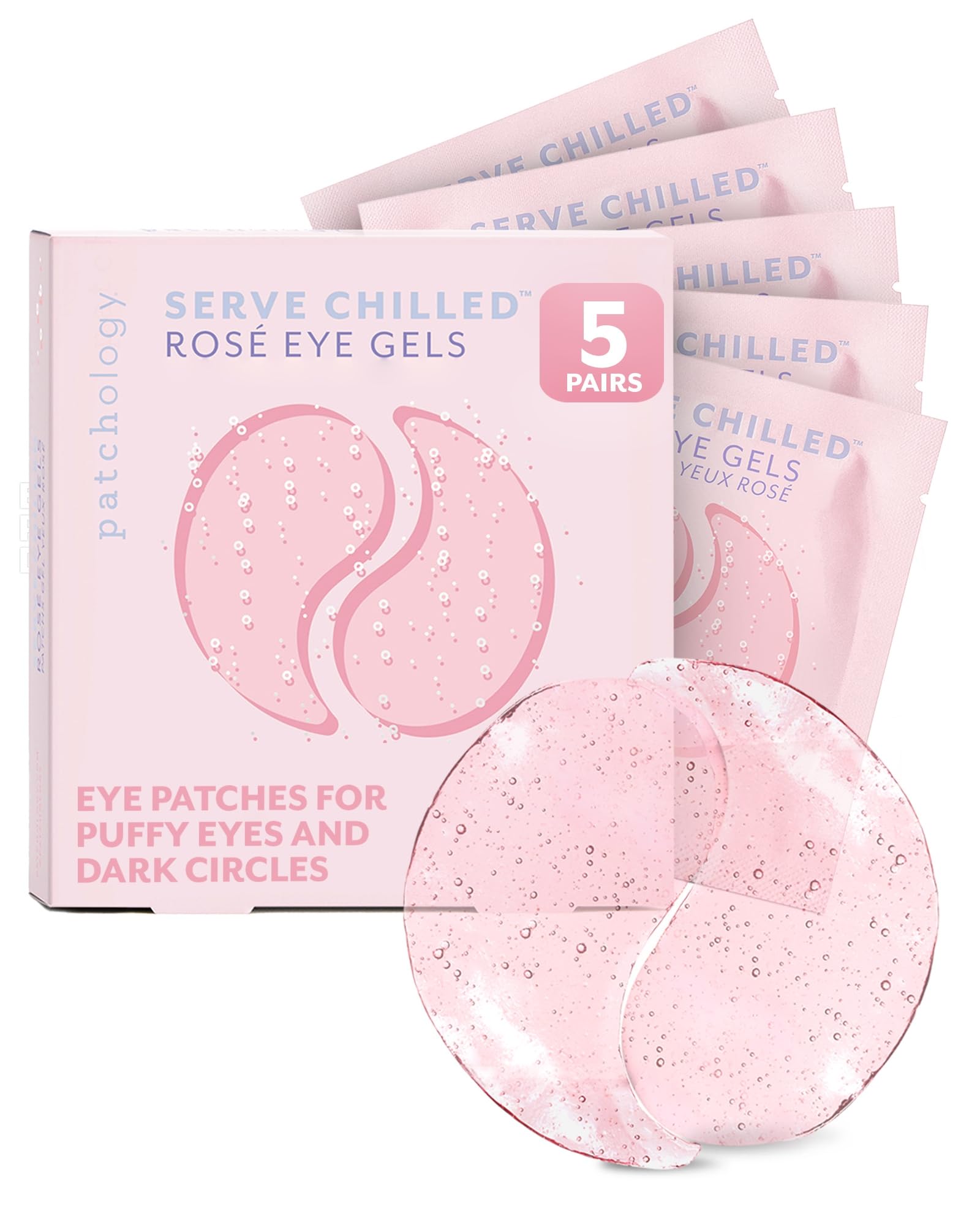 Buy now Patchology Serve Chilled RosÃ© Hydrating Under Eye Patches â€“ Hyaluronic Acid & Antioxidant-Infused Eye Masks to Reduce Dark Circles, Puffiness & Fine Lines - Ideal Skincare Essentials (5 Pairs) at indiglob india
