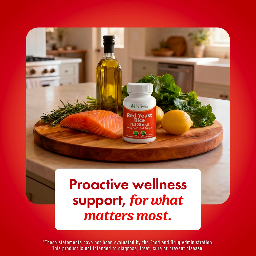 Red Yeast Rice with CoQ10 Supplement, Cholesterol & Heart Health Support | Extra Strength Red Yeast Rice 1200 MG (600 MG Per Capsule), Citrinin-Free, Doctor-Formulated, Non-GMO, Vegan, 120 Capsules
