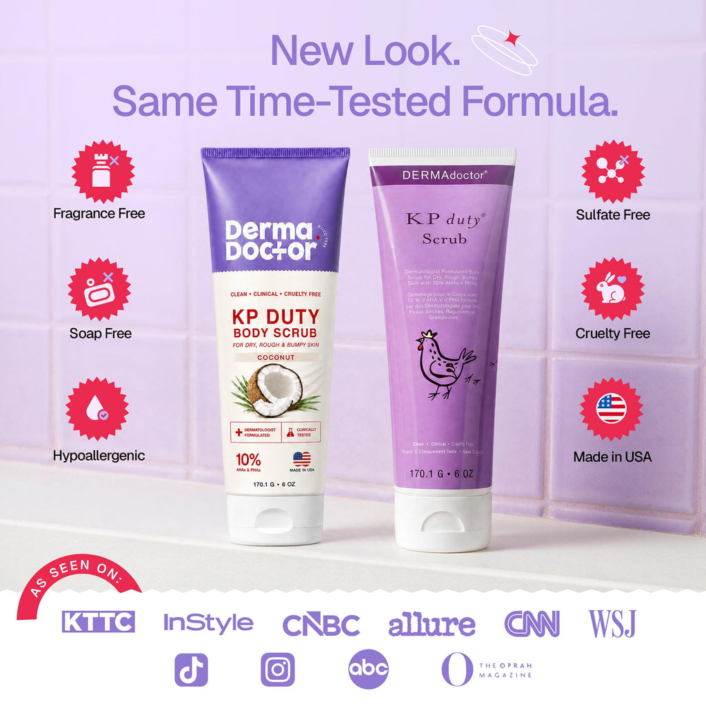 DERMAdoctor KP Bump Eraser Body Scrub, 10% AHAs + PHAs, Rough & Bumpy Skin