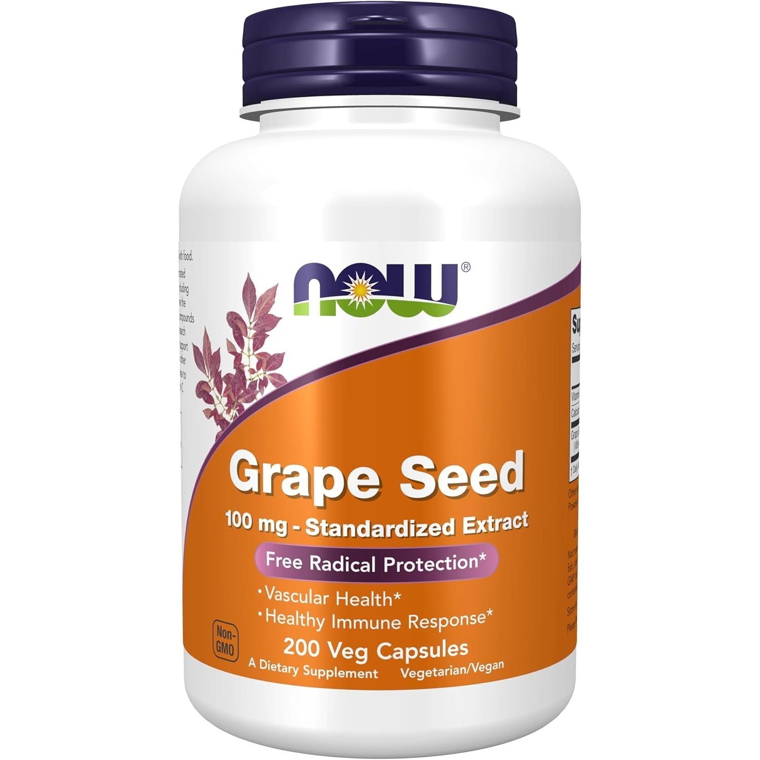 Buy now NOW Supplements, Grape Seed 100 mg - Standardized Extract, Highly Concentrated Extract with a Minimum of 90% Polyphenols, with Vitamin C, 100 Veg Capsules 200 Count (Pack of 1) at indiglob india