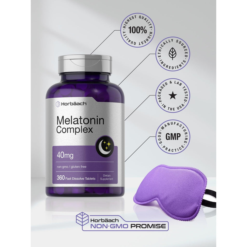 Horbäach Melatonin 40mg Complex | 360 Fast Dissolve Tablets