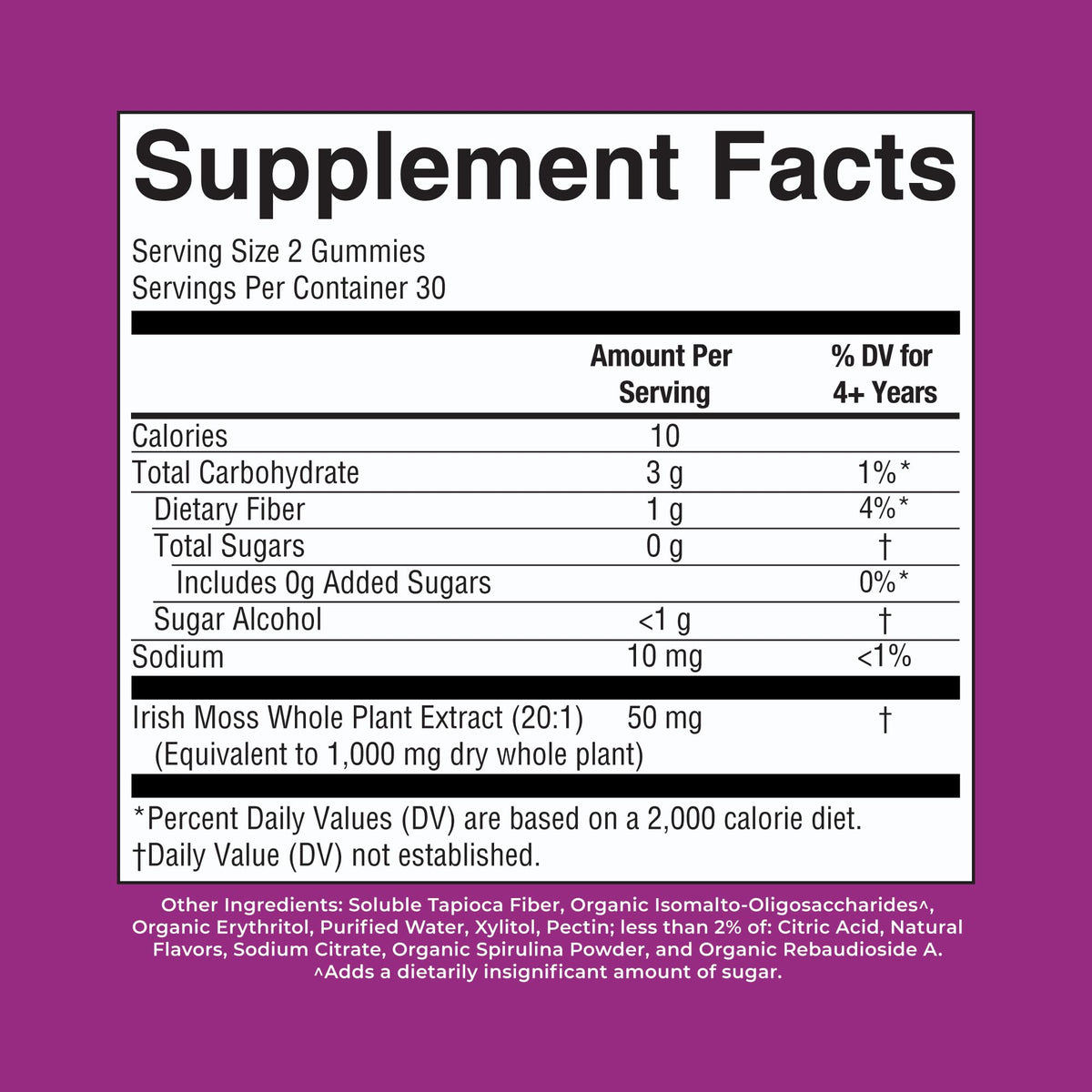 MARYRUTH'S Sea Moss Gummies, Sugar Free Made with Irish Sea Moss, 60 Count