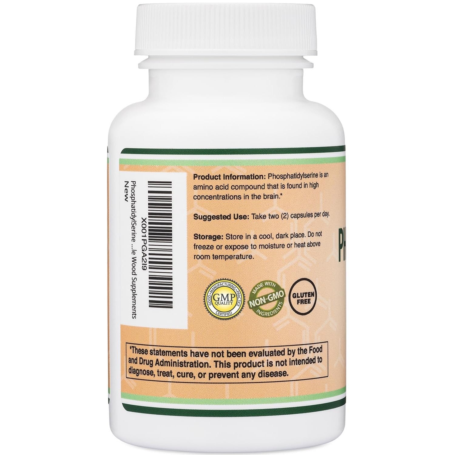 Phosphatidylserine 300mg, Memory, Focus + Cortisol Support, 120 Capsules | Memory, Focus + Cortisol Supplement, NSF Certified, Calm, Restful Sleep Taken PM, 2 Small Caps, Builds Over 1-4 Weeks