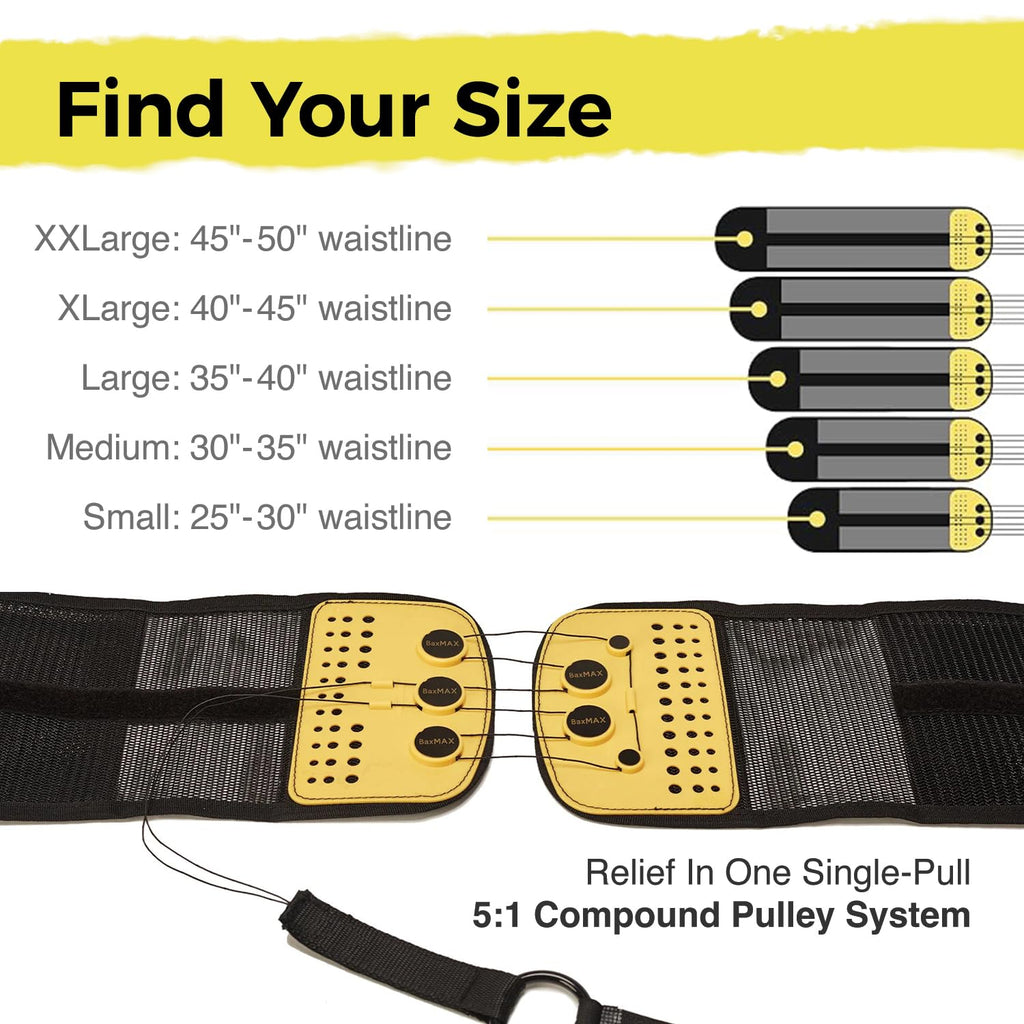 Buy now Adjustable Back Brace with 5-to-1 Compression Pulley System for Lumbar Support & Back Pain - Immediate Relief from Sciatica, Scoliosis, Bulging/Herniated Disc - Lightweight/Breathable, X-Large at indiglob india