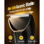 Spacekey Electric Body Hair Trimmer - IPX7 Waterproof Ball Trimmer for Men with LED Light, Wet/Dry Groomer, USB-C Rechargeable, Travel Bag Included - Men's Pubic, Groin and Body Shave