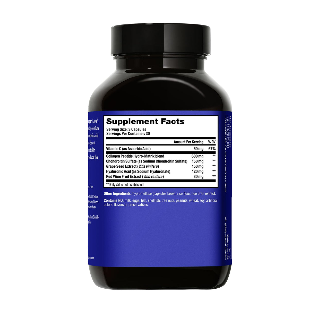 HUM Collagen Love Collagen Peptides Capsules, Firm Skin Support, 90 Count