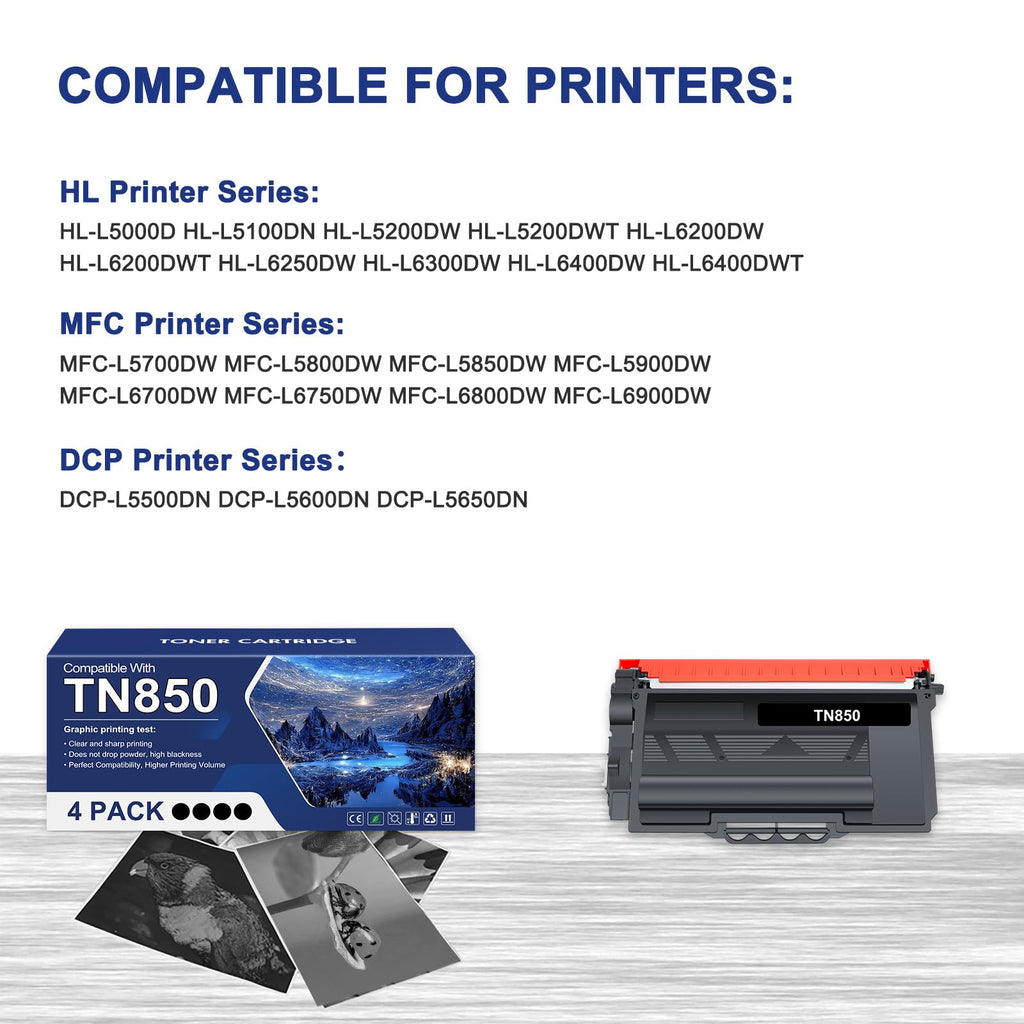 TN850 TN820 for Brother TN 850 TN-820/TN-850 820 High Yield Toner Cartridge