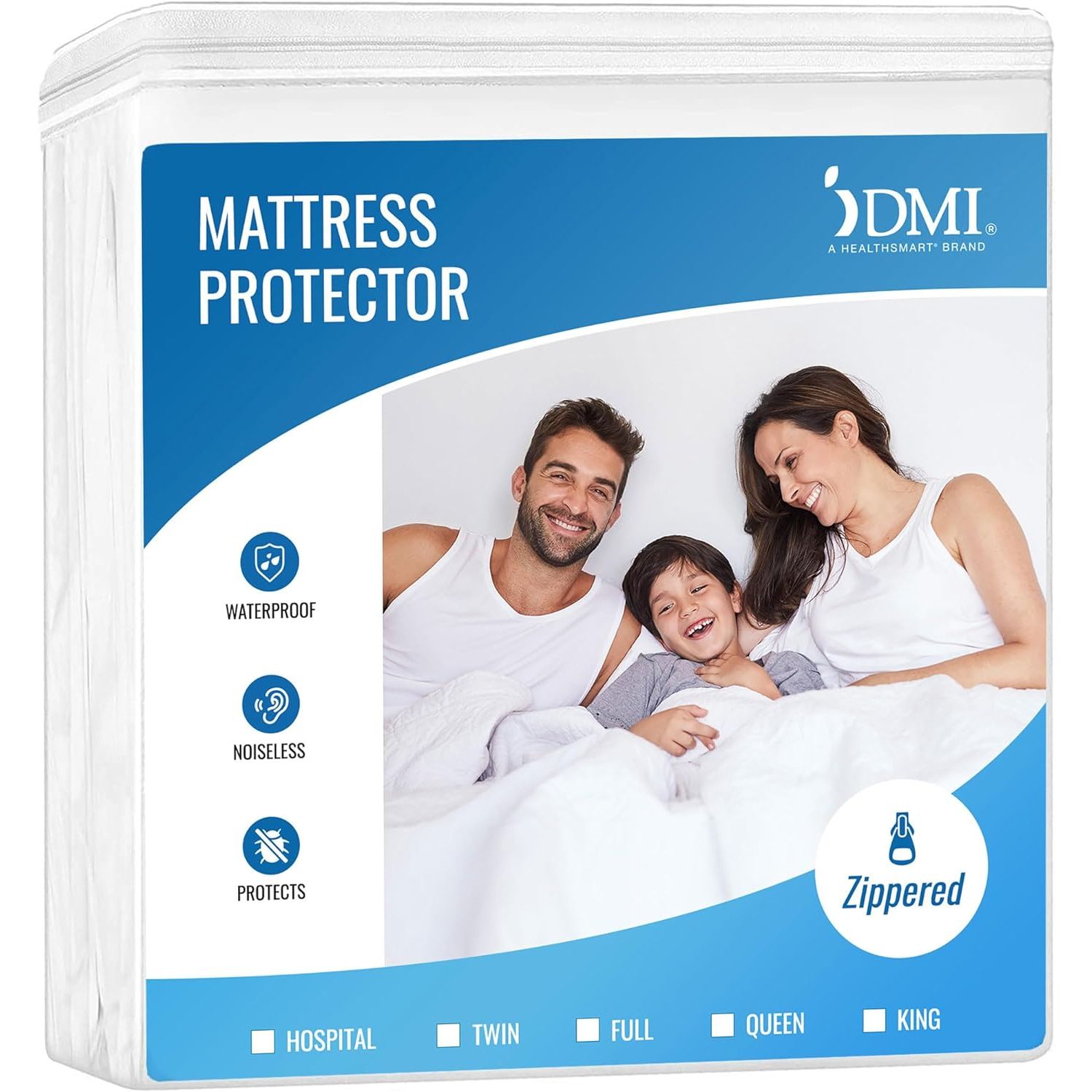 Buy now DMI Waterproof Mattress Protector and Mattress Cover, Soft, Encased Zippered Fit, Twin, Packaging may vary King Zippered at indiglob india