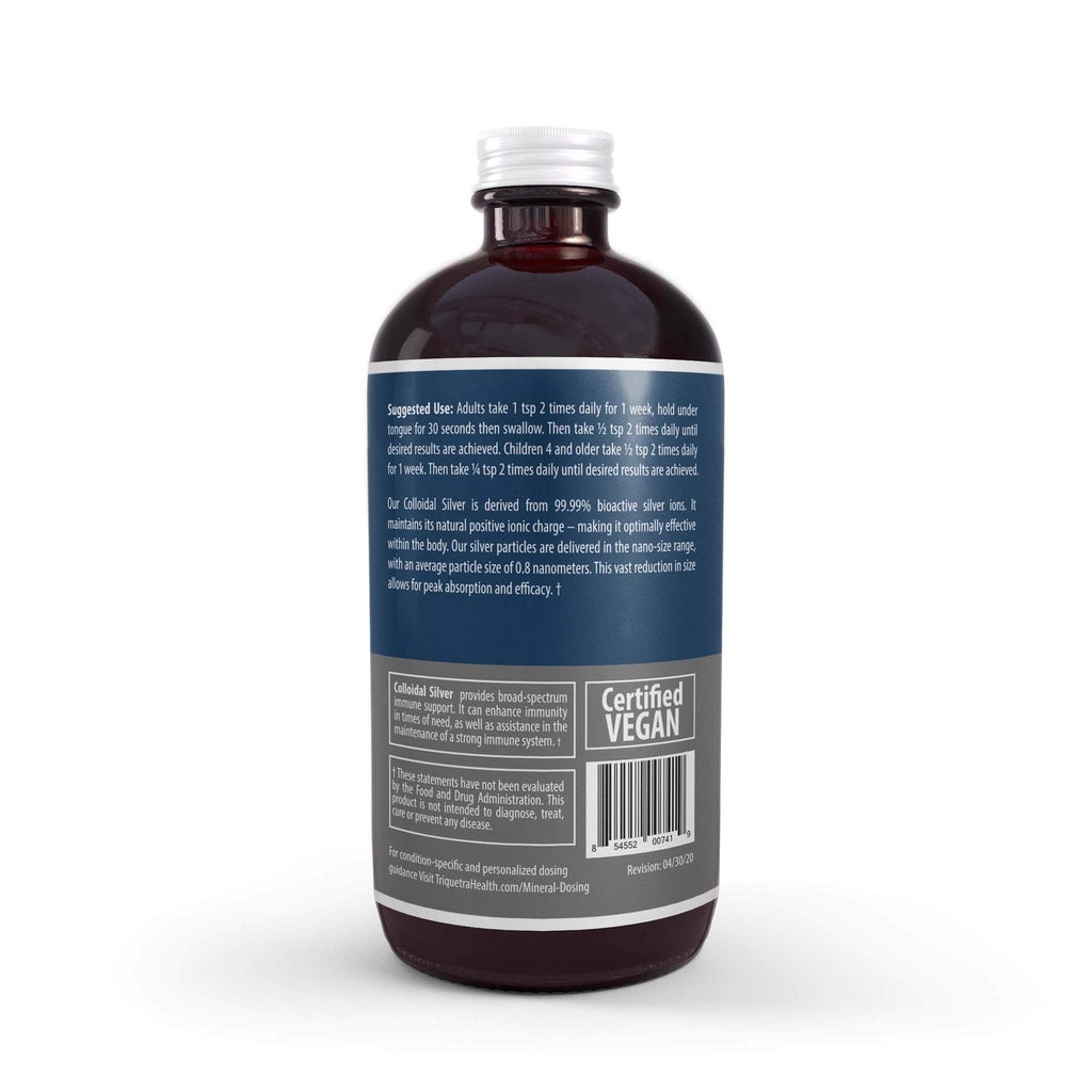 Bioactive Colloidal Silver - 8 oz, Glass Bottle, Vegan, Safe Doses with Highest Effectiveness - Nano Ions, 30 PPM - Immune Support (48 Servings)