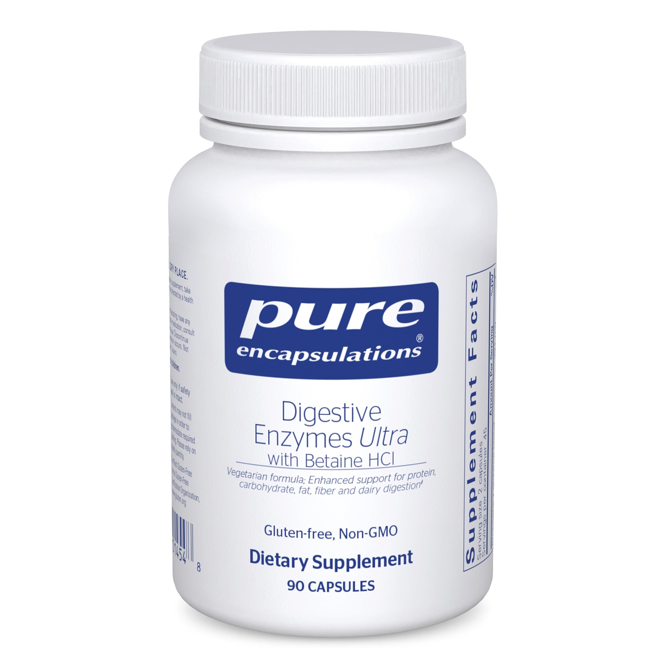 Pure Encapsulations Digestive Enzymes Ultra with Betaine HCl, 90 Capsules | Vegetarian Digestive Enzyme Supplement to Support Protein, Carb, Fiber, and Dairy Digestion*