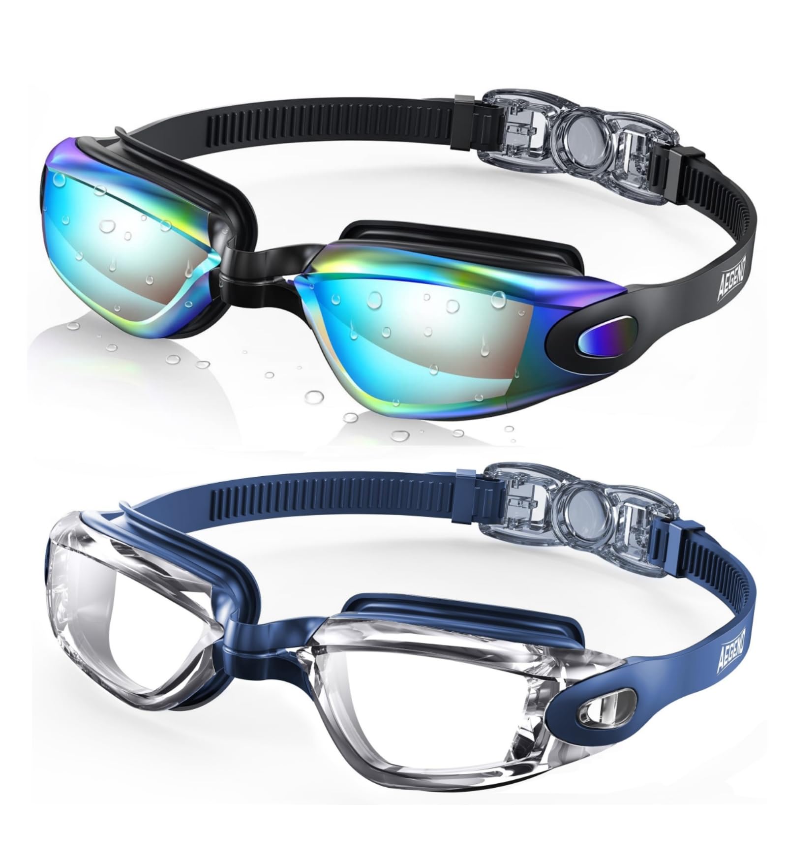 Buy now Aegend Swim Goggles, 2 Pack Swimming Goggles No Leaking Adult Men Women Youth at indiglob india