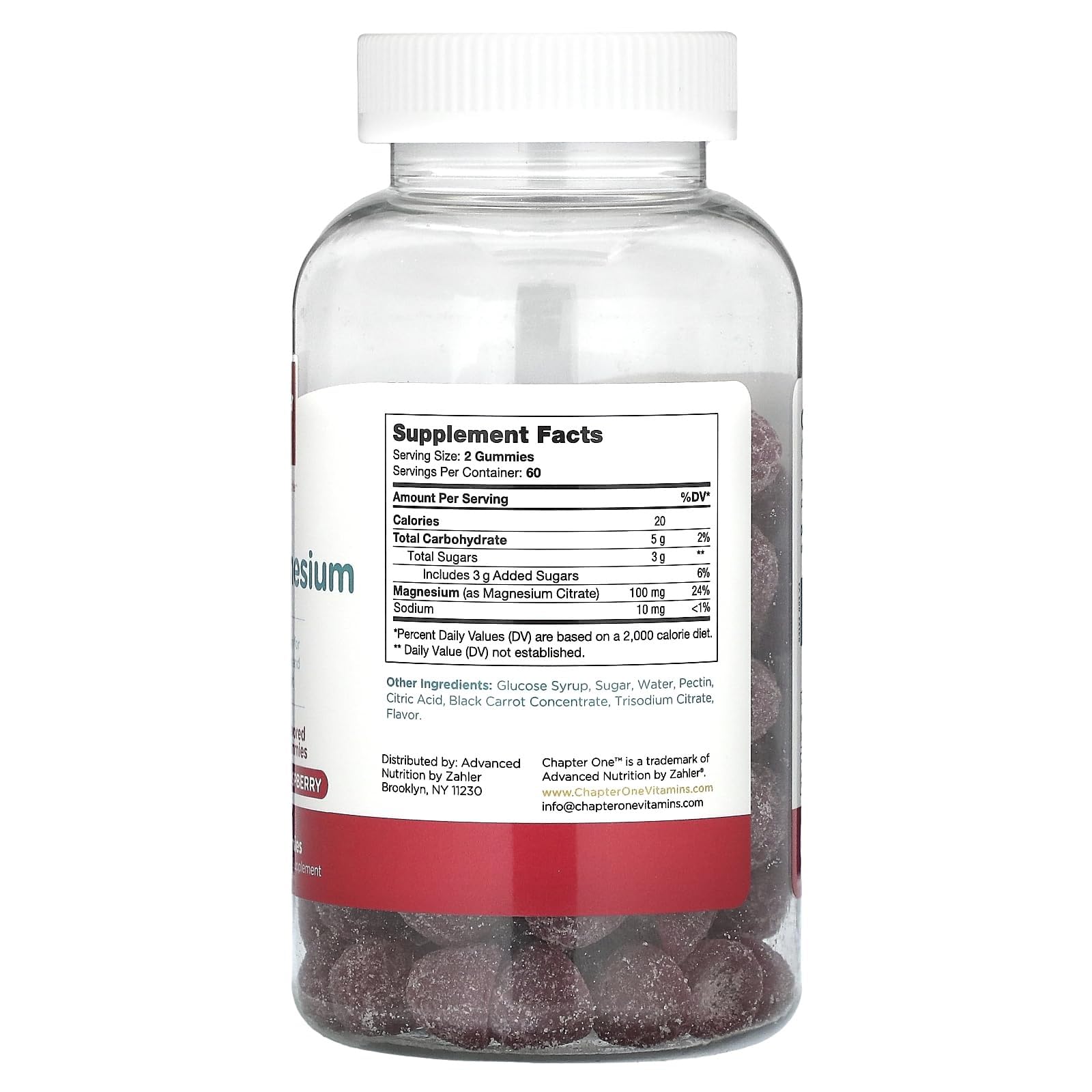 Zahler Chapter One Magnesium Gummies - Supports Calm for Kids - Chewable Magnesium Supplement Gummies to Support Muscle Function - Kosher, Dairy-Free & Gluten-Free - Raspberry, 120 Count