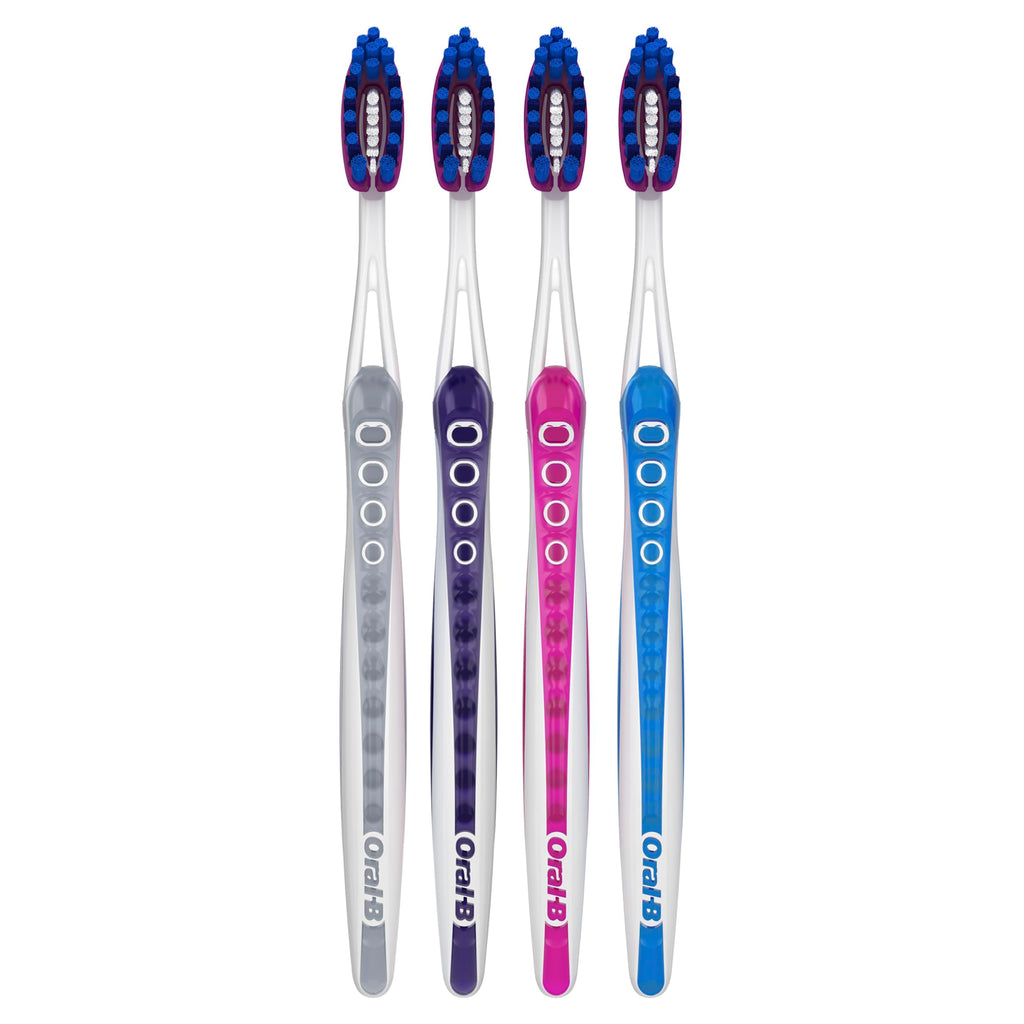 Buy now Oral-B 3D White Deep Stain Remover toothbrushes, 4 Count Toothbrush Soft, Removes 90% of Surface Stains, whitens Teeth, deep Reach, removes Plaque and Stains Tooth Brush at indiglob india