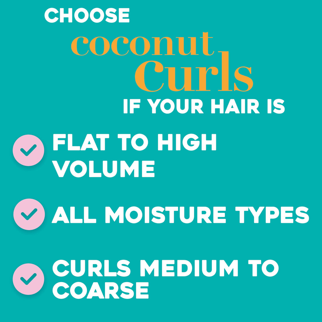 OGX Locking + Coconut Curls Air Dry Cream, No Parabens, 6 oz