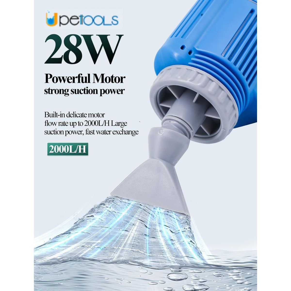 UPETTOOLS Aquarium Gravel Cleaner - Electric Automatic Removable Vacuum Water Changer Sand Algae Cleaner Filter Changer 110V/28W